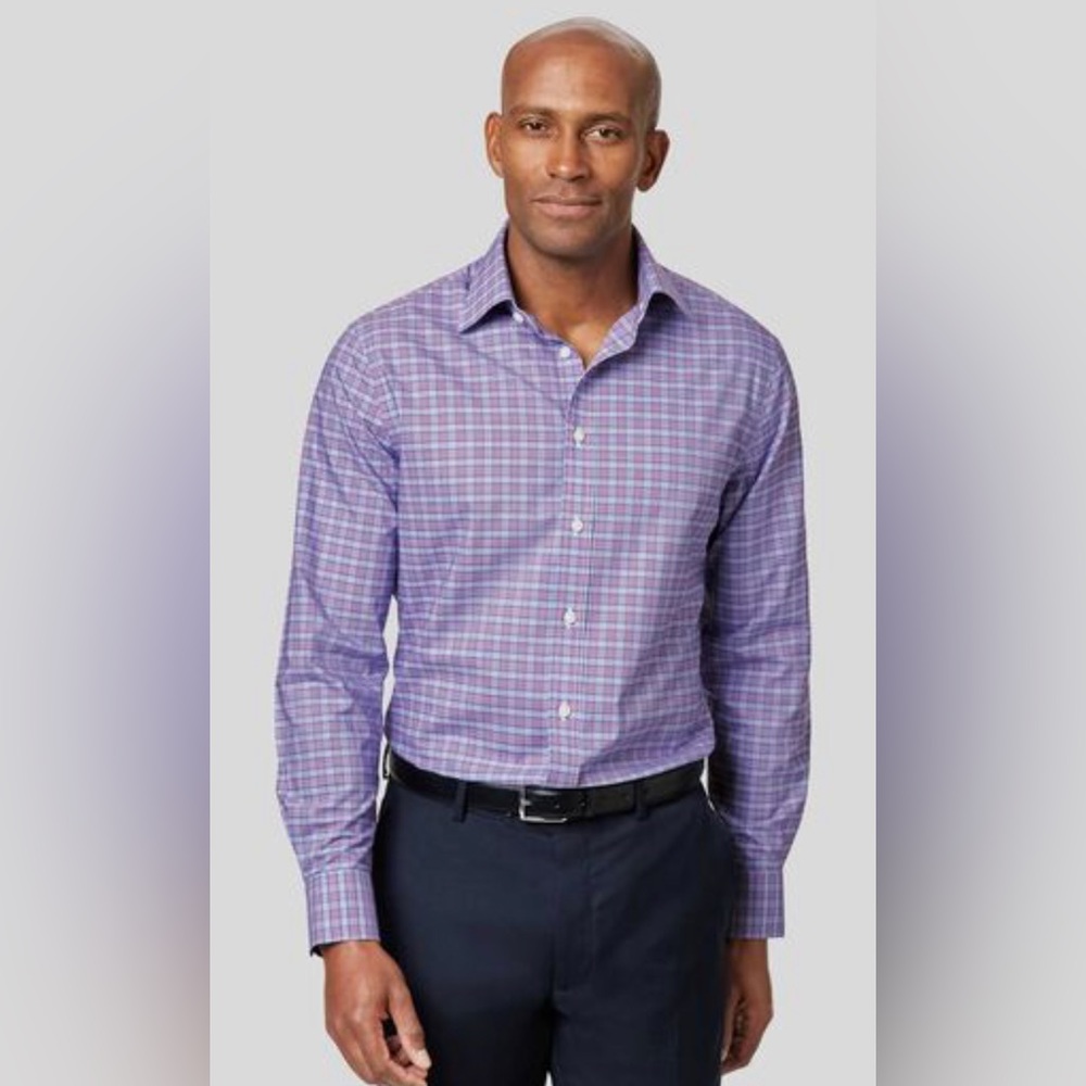 BRAND New Charles Tyrwhitt Shirts-Non-Iron Extra Slim Fit - Purple & Blue